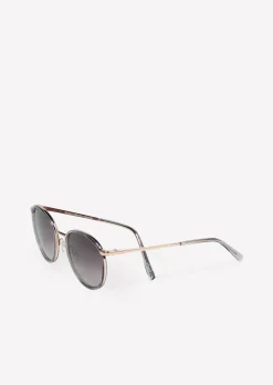 Unisex-Sonnenbrille mit extravagantem Edelstahl-Acetat-Rahmen