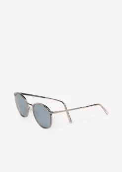 Unisex-Sonnenbrille mit extravagantem Edelstahl-Acetat-Rahmen