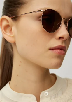 Unisex-Sonnenbrille mit filigranem Metall-Rahmen