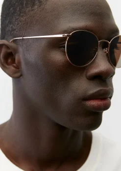Unisex-Sonnenbrille mit filigranem Metall-Rahmen