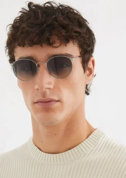 Unisex-Sonnenbrille mit filigranem Metall-Rahmen