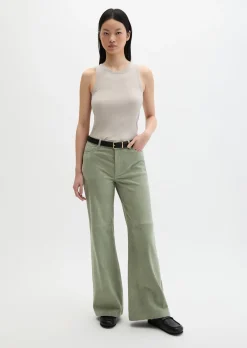 Velourslederhose wide aus softem Ziegenleder