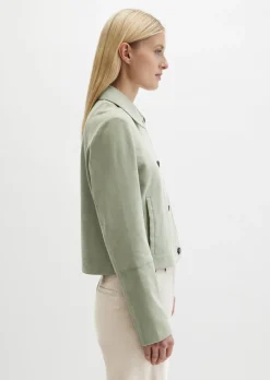 Velourslederjacke fitted aus softem Ziegenleder