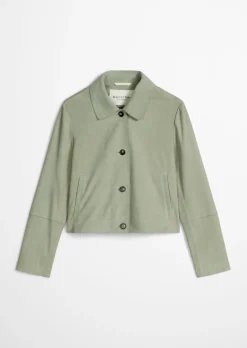 Velourslederjacke fitted aus softem Ziegenleder