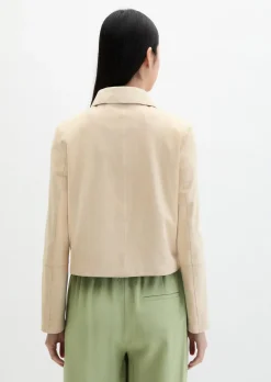 Velourslederjacke fitted aus softem Ziegenleder