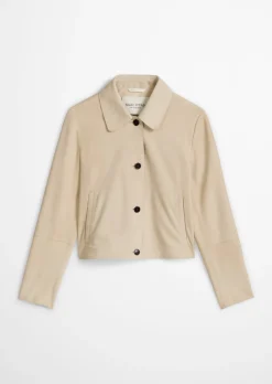 Velourslederjacke fitted aus softem Ziegenleder