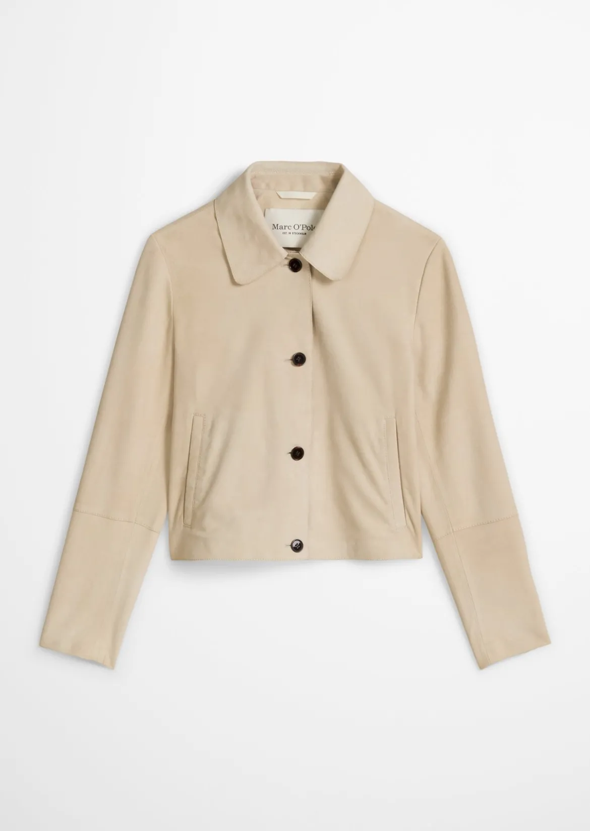 Velourslederjacke fitted aus softem Ziegenleder