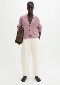 V-Neck-Cardigan relaxed aus Heavy-Weight-Organic-Cotton