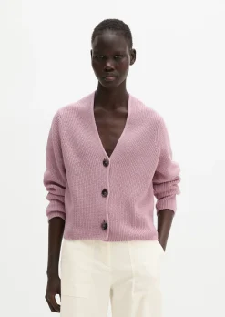 V-Neck-Cardigan relaxed aus Heavy-Weight-Organic-Cotton