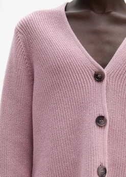 V-Neck-Cardigan relaxed aus Heavy-Weight-Organic-Cotton