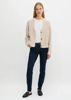 V-Neck-Cardigan relaxed aus Heavy-Weight-Organic-Cotton