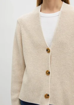 V-Neck-Cardigan relaxed aus Heavy-Weight-Organic-Cotton