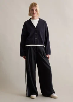 V-Neck-Cardigan relaxed aus Soft Cotton Stretch