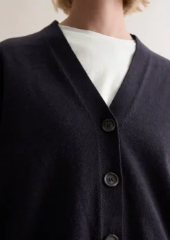 V-Neck-Cardigan relaxed aus Soft Cotton Stretch
