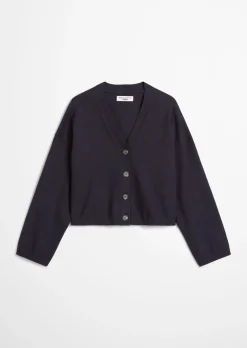 V-Neck-Cardigan relaxed aus Soft Cotton Stretch