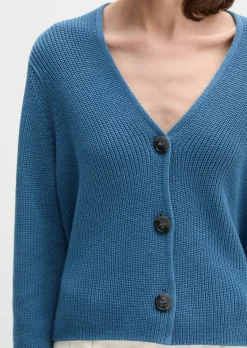 V-Neck-Cardigan relaxed aus Heavy-Weight-Organic-Cotton