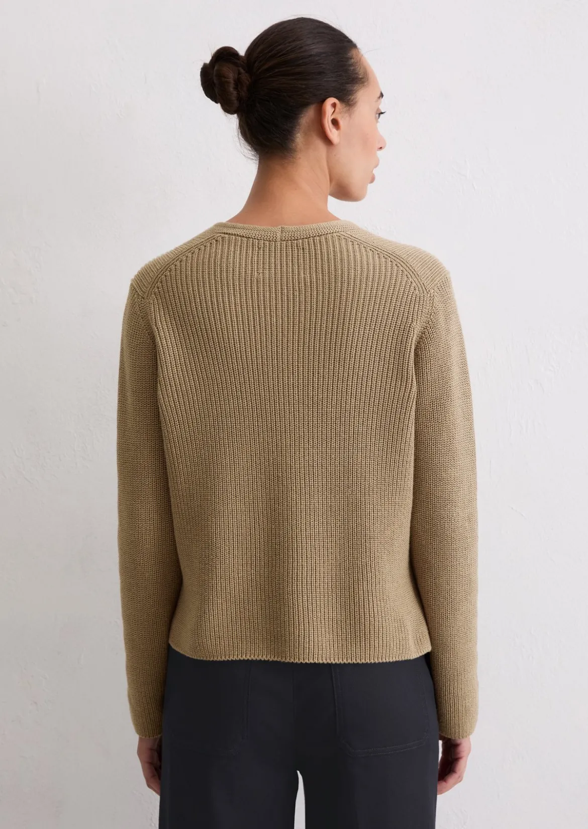 V-Neck-Cardigan relaxed aus Heavy-Weight-Organic-Cotton