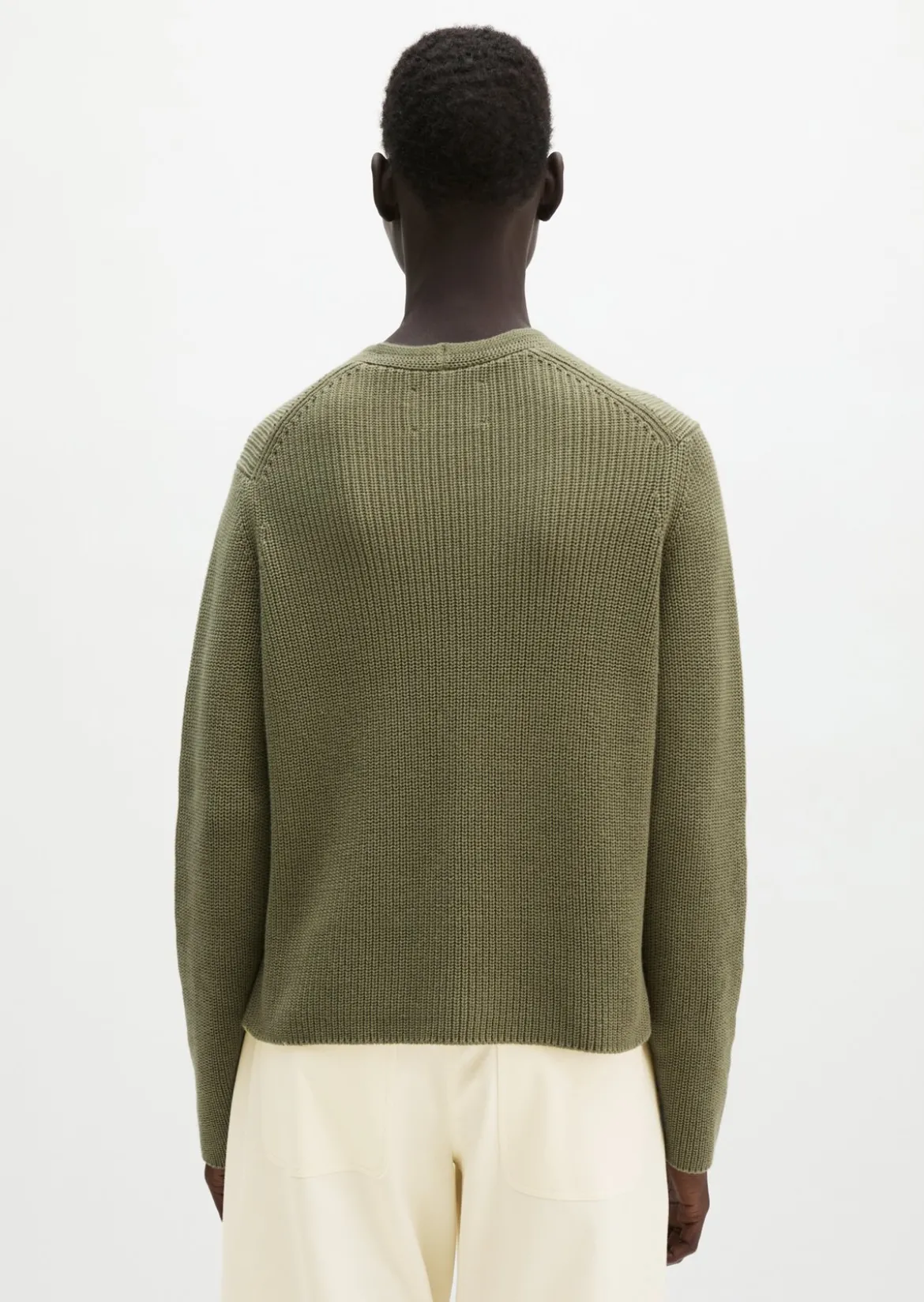 V-Neck-Cardigan relaxed aus Heavy-Weight-Organic-Cotton