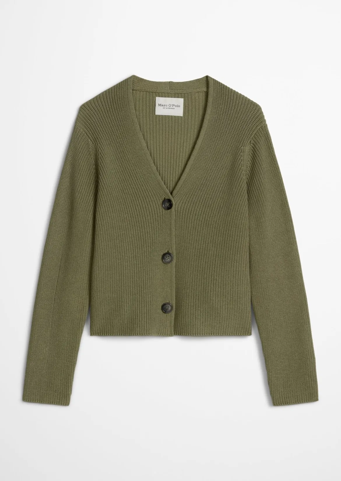 V-Neck-Cardigan relaxed aus Heavy-Weight-Organic-Cotton