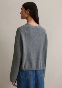 V-Neck-Cardigan relaxed aus Soft Cotton Stretch