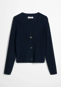 V-Neck-Cardigan relaxed aus Heavy-Weight-Organic-Cotton