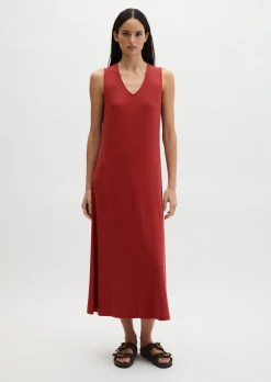 V-Neck-Jerseykleid shaped aus LENZING™ ECOVERO™