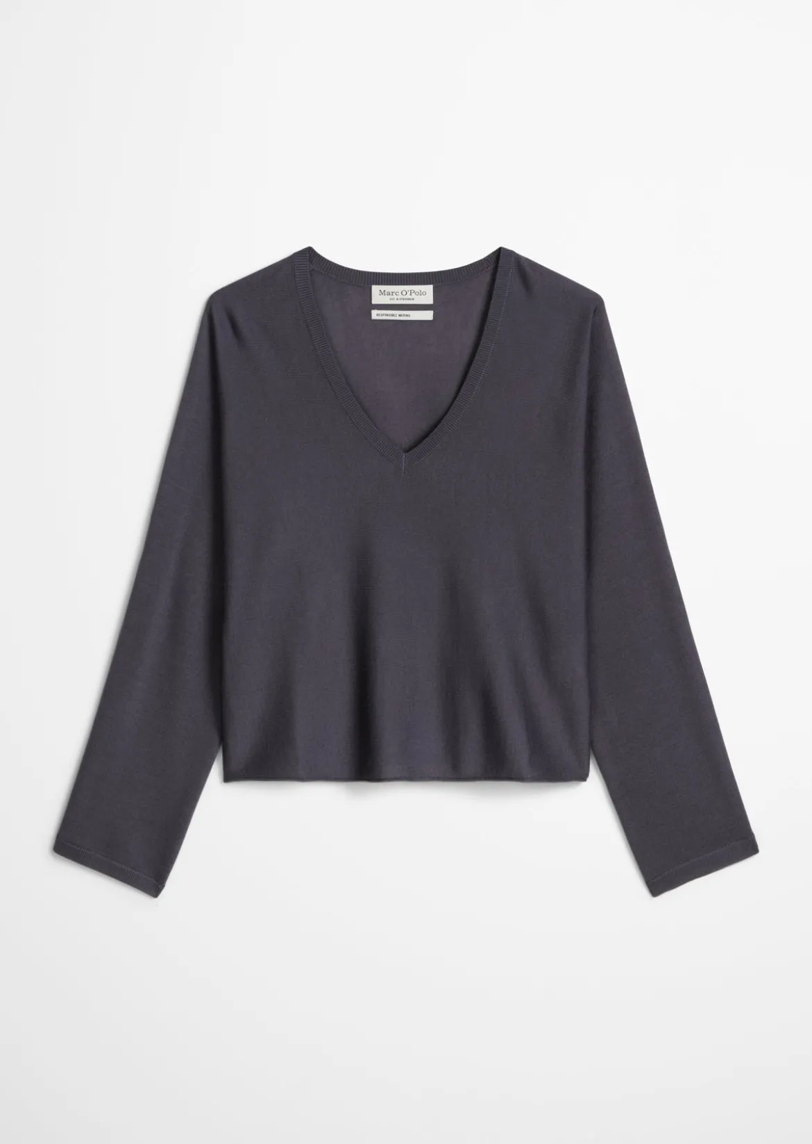V-Neck-Pullover oversize aus Merinowolle-Viskose-Mix