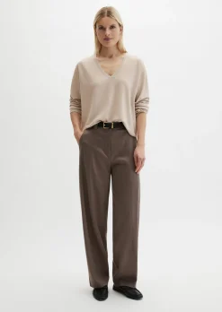 V-Neck-Pullover oversize aus Merinowolle-Viskose-Mix