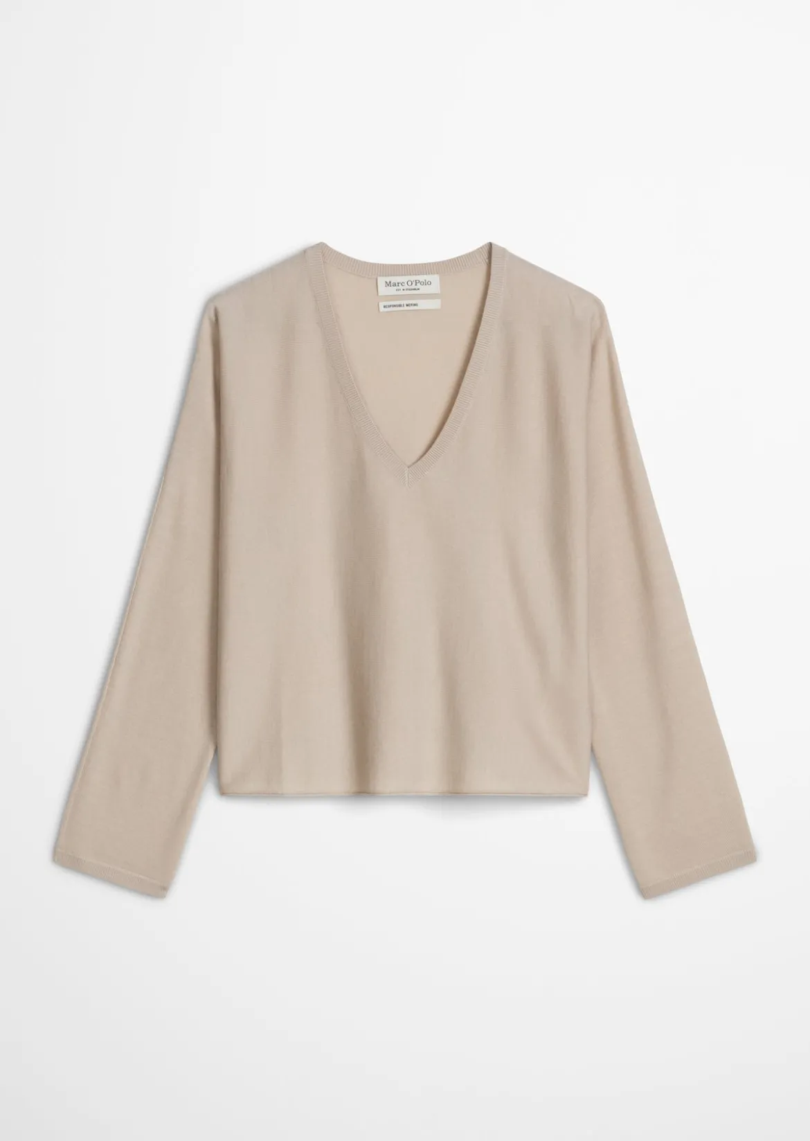 V-Neck-Pullover oversize aus Merinowolle-Viskose-Mix