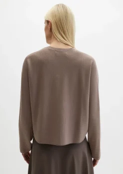 V-Neck-Pullover oversize aus Merinowolle-Viskose-Mix