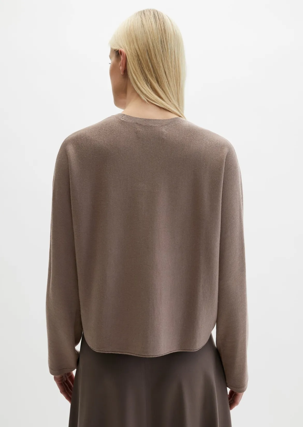 V-Neck-Pullover oversize aus Merinowolle-Viskose-Mix