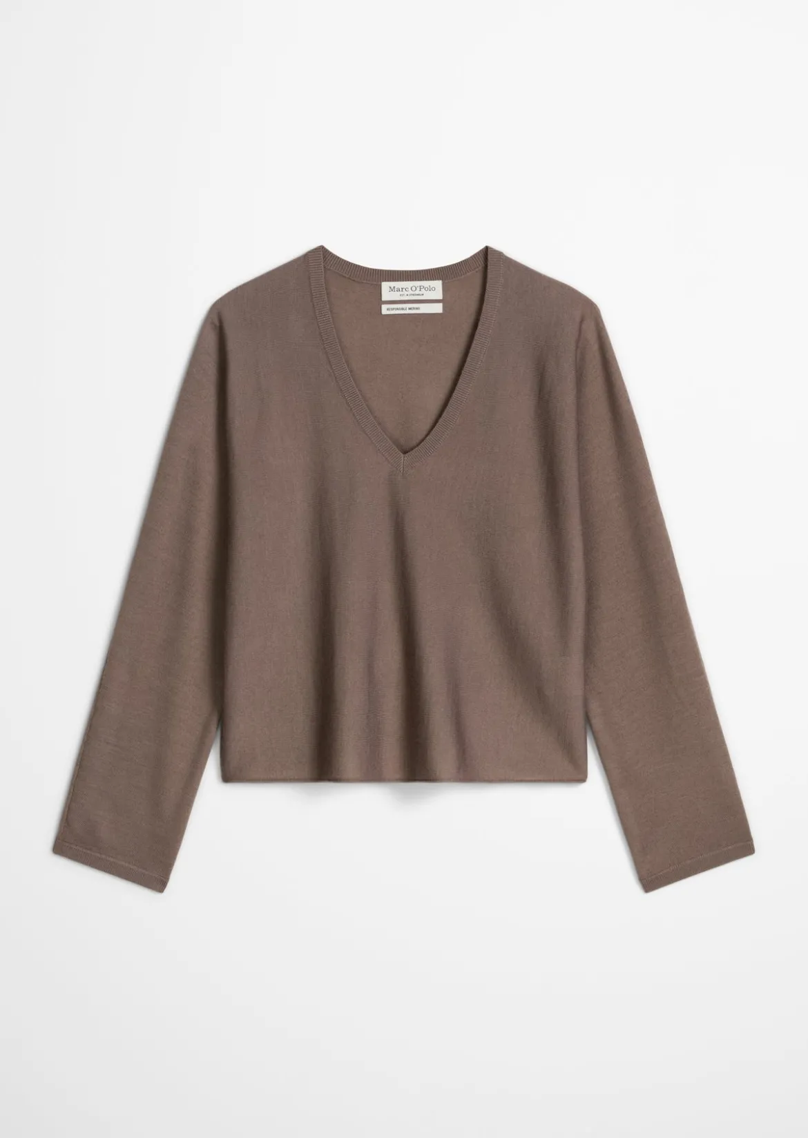 V-Neck-Pullover oversize aus Merinowolle-Viskose-Mix