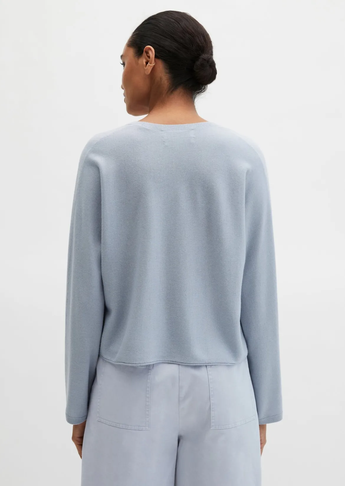 V-Neck-Pullover oversize aus Merinowolle-Viskose-Mix