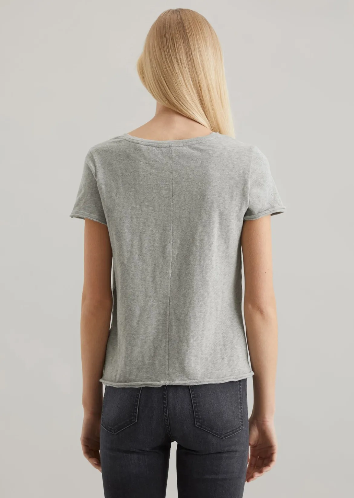 V-Neck-T-Shirt regular aus Organic Cotton Slub Jersey