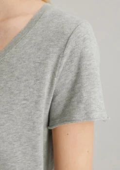 V-Neck-T-Shirt regular aus Organic Cotton Slub Jersey