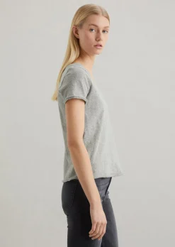 V-Neck-T-Shirt regular aus Organic Cotton Slub Jersey