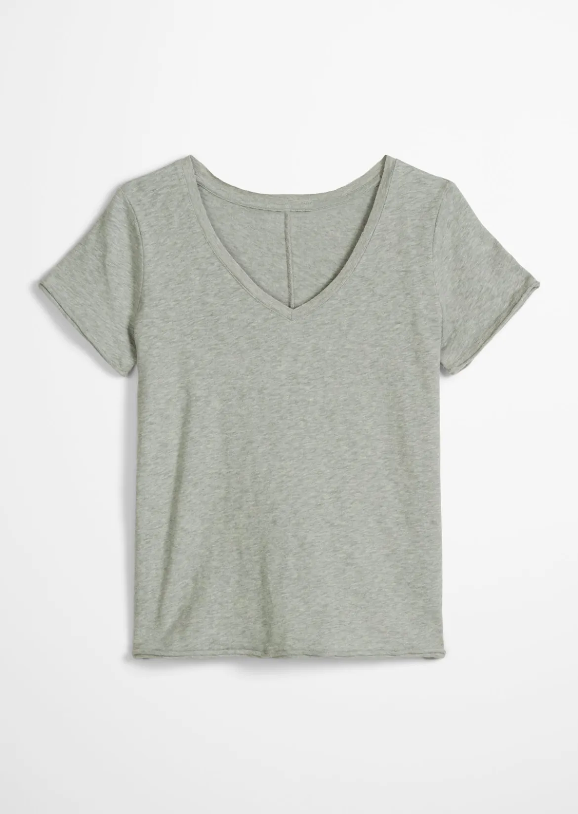 V-Neck-T-Shirt regular aus Organic Cotton Slub Jersey