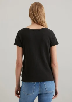 V-Neck-T-Shirt regular aus Organic Cotton Slub Jersey