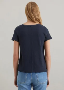 V-Neck-T-Shirt regular aus Organic Cotton Slub Jersey