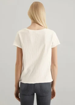 V-Neck-T-Shirt regular aus Organic Cotton Slub Jersey