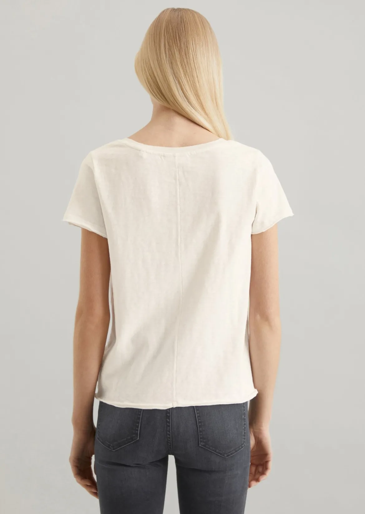 V-Neck-T-Shirt regular aus Organic Cotton Slub Jersey