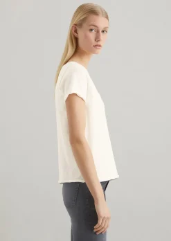 V-Neck-T-Shirt regular aus Organic Cotton Slub Jersey