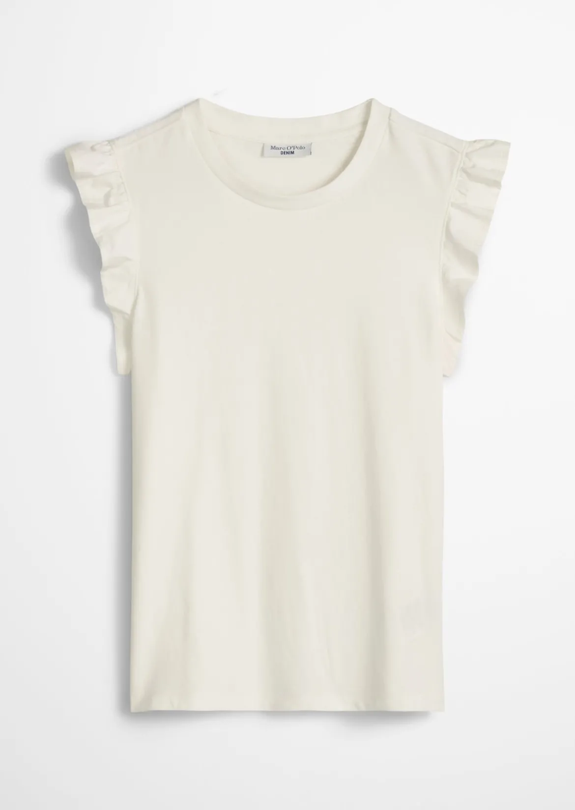 Volant-T-Shirt regular aus Material-Mix