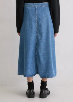 Wadenlanger Jeansrock A-Shape aus softem Lyocell-Baumwolle-Mix