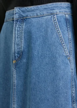 Wadenlanger Jeansrock A-Shape aus softem Lyocell-Baumwolle-Mix
