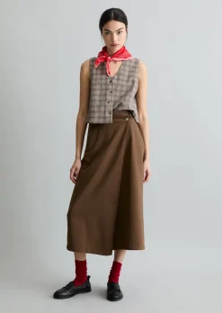 Wadenlanger Rock flared aus Bio-Baumwolle-Lyocell-Twill
