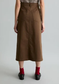 Wadenlanger Rock flared aus Bio-Baumwolle-Lyocell-Twill