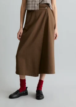 Wadenlanger Rock flared aus Bio-Baumwolle-Lyocell-Twill
