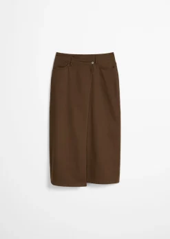 Wadenlanger Rock flared aus Bio-Baumwolle-Lyocell-Twill
