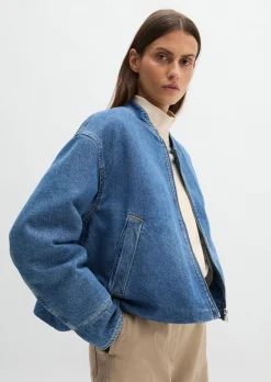 Wattierter Jeansblouson regular aus Lyocell-Baumwolle-Mix